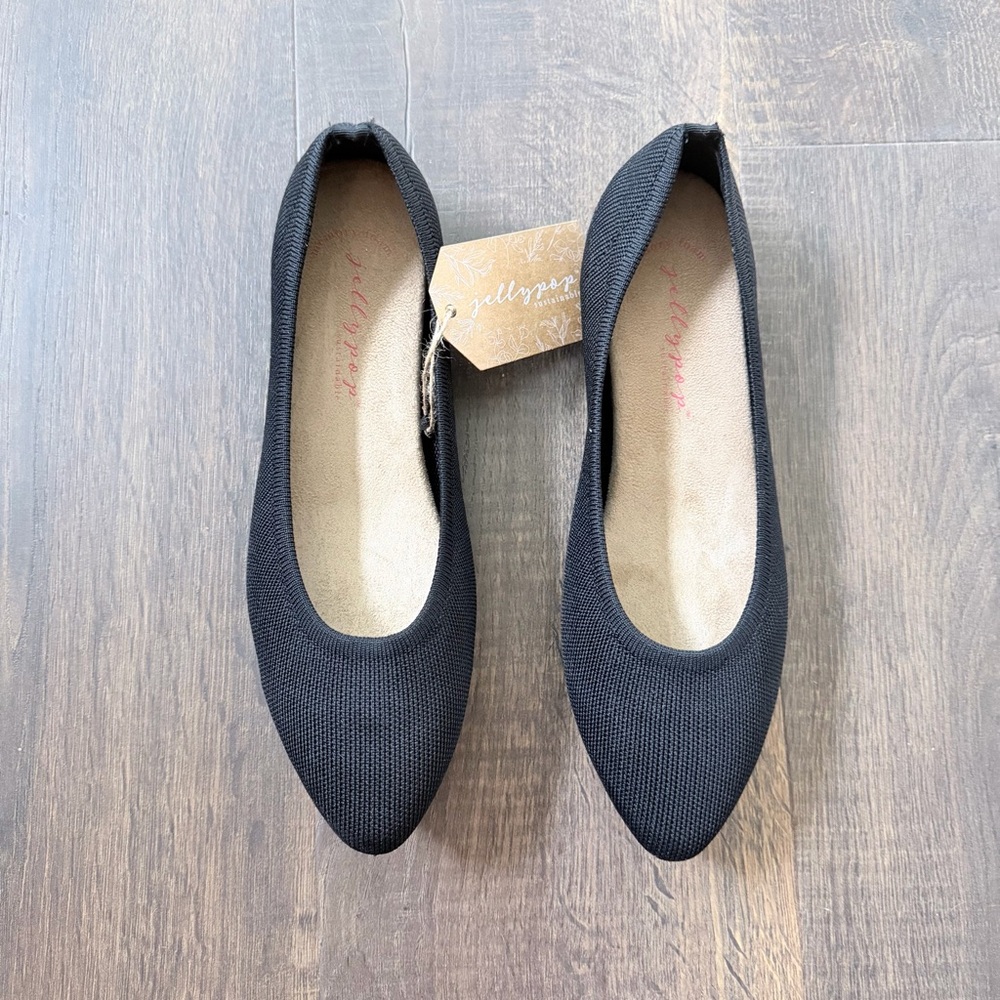 Jelly pop Sustainable Denali Black Knitted Flats | Size: 9 - Picture 2 of 5